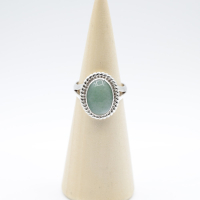 Ring zilver Mt. 8/57 Aventurijn RAJ10