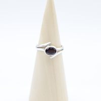 Ring zilver Mt. 6/52 Granaat M0158a