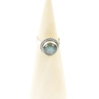Ring zilver Mt. 6/52 Labradoriet M0443