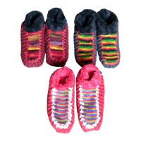 Wollhausschuhe S, Ledersohle, mit Fleece gefüttert, sortiert