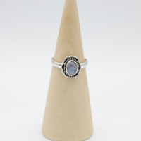 Ring zilver Mt. 8/57 Maansteen HAS119