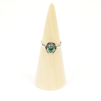 Ring zilver Mt. 9/60 Malachiet HAS119