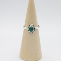 Ring zilver Mt. 9/60 Groene Onyx HAS279