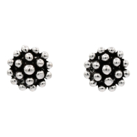 Oorknop met balletjes, zilver SP36709