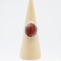 Ring zilver Mt. 9/60 Rode Jaspis RAJ7