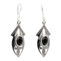 Oorhanger, zilver, Zwarte Onyx, HAS71