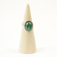 Ring zilver Mt. 9/60 Malachiet MQS24