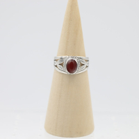 Ring zilver Mt. 7/55 Rode Onyx HAS149