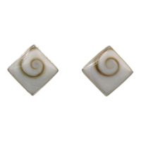Oorsteker zilver Shiva Eye schelp, SPN0200