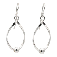 Oorhanger, Ovaal, zilver E046