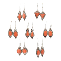 Oorbellen Nepal Koraal assorti