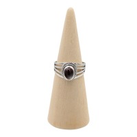 Ring zilver Mt. 8/57 Granaat HAS127