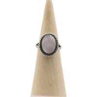 Ring zilver Mt. 10/62 Rozenkwarts RAJ10_Ox