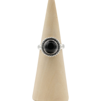 Ring zilver Mt. 10/62 Zwarte Onyx RAJ15
