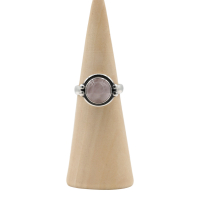 Ring zilver Mt. 8/57 Rozenkwarts RAJ16