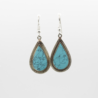 Oorbellen Nepal Druppel Turquoise