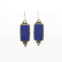 Oorbellen Nepal Langwerpig Lapis Lazulli