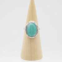 Ring zilver Mt. 10/62 Amazoniet RAJ7