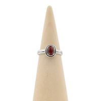 Ring zilver Mt. 10/62 Rode Onyx HAS230