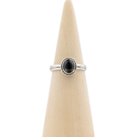 Ring zilver Mt. 8/57 Zwarte Onyx HAS230