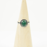 Ring zilver Mt. 6/52 Groene Onyx HAS201