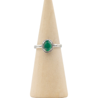 Ring zilver Mt. 10/62 Groene Onyx HAS184