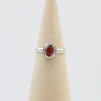 Ring zilver Mt. 8/57 Rode Onyx HAS184
