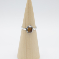 Ring zilver Mt. 7/55 Tijgeroog HAS184