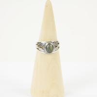 Ring zilver Mt. 6/52 Labradoriet HAS149