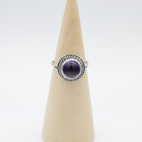 Ring zilver Mt. 9/60 Amethist HAS45