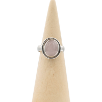 Ring zilver Mt. 7/55 Rozenkwarts HAS249