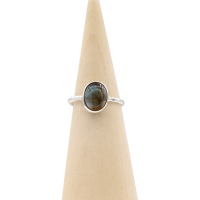 Ring zilver Mt. 8/57 Labradoriet HAS289