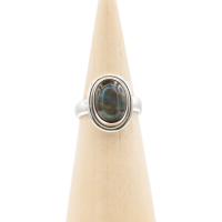 Ring zilver Mt. 8/57 Labradoriet HAS249