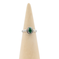 Ring zilver Mt. 8/57 Malachiet HAS230