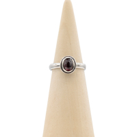 Ring zilver Mt. 10/62 Granaat HAS230