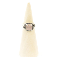 Ring zilver Mt. 8/57 Rozenkwarts MQS17