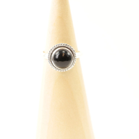 Ring zilver Mt. 6/52 Zwarte Onyx M0443