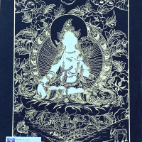 Witte Tara print op handgeschept papier