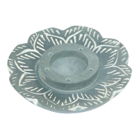 Räucherstäbchenhalter Blume flach aus Speckstein