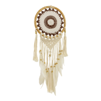 Dromenvanger kralen/macrame wit/bruin