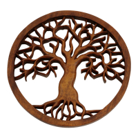Wanddekoration Holz Lebensbaum Panel L