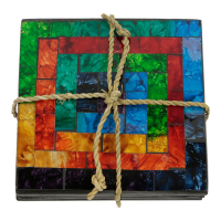 Onderzetter mozaiek regenboog set4