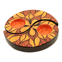 Teelichthalter Mandala orange