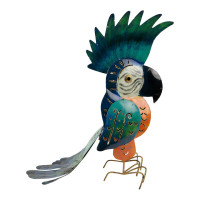 Metalen papegaai blauw/turquoise