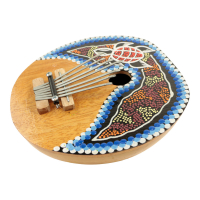 Karimba kokosnoot hand beschilderd schildpad blauw