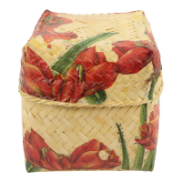 Mand bamboe beschilderd bloemen