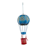 Hanger metal hot air balloon with sun blue