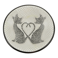 Schaal terracotta stippen verliefde katten S