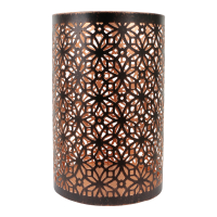 Kaarshouder metaal flower of life zwart/koper