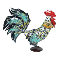 Dekoration Statue Metall Hahn großer Schwanz